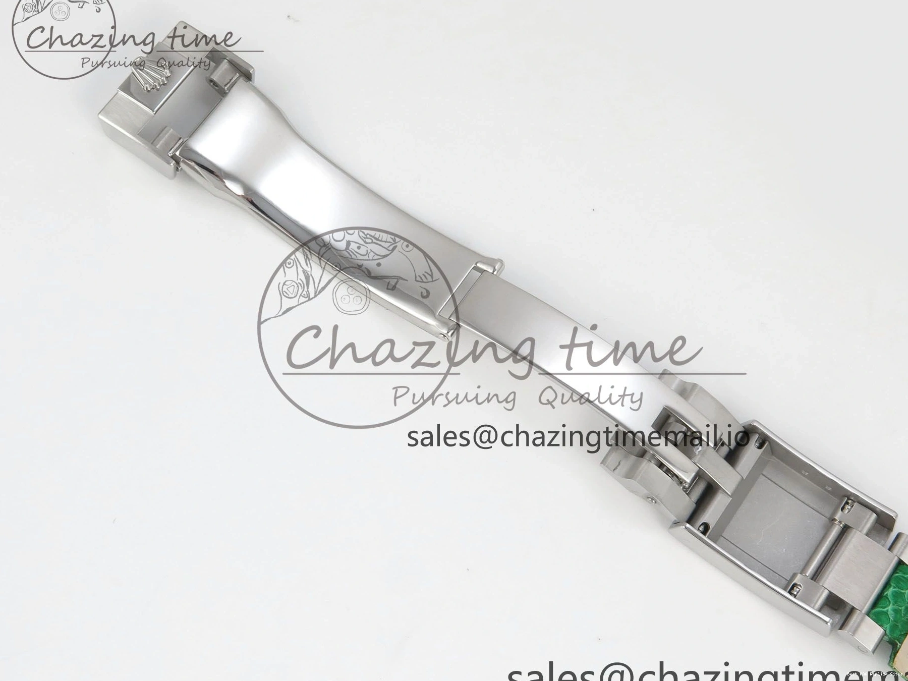 Good Copy Rolex Watches Diamonds Green MPF 40mm Bezel Green Leather 326 Custom Strap Dial FreshLook Modded Daytona on SA 0110